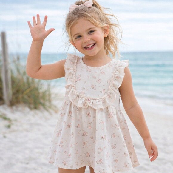 Modern Moments by Gerber Other - Gerber Girls' Floral Summer Dress Size 5Y Ivory Ruffle Sleeveless Play Dress